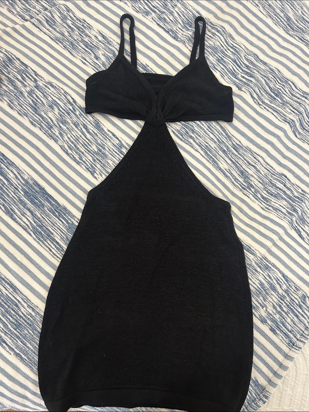 Black Cutout Knit Dress